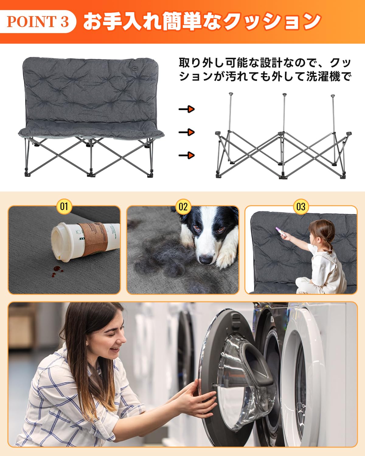 Amazon.co.jp: KingCamp アウトドア チェア 2人掛け キャンプ 椅子